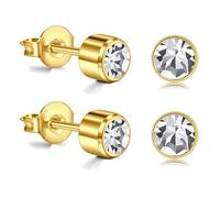 AceFun Piercing per orecchie Titan oro per donne e uomini rotondi 5 mm con zircone cubico per piercing tragus elice cartilagine gioielli G23 orecchini 2 pezzi