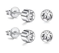 AceFun Titan piercing per orecchie argentato da donna uomo zircone cubico rotondo 5 mm trago all'elice cartilagine piercing gioielli G23 orecchini 2 pezzi