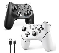 AceGamer 2pcs Controller Wireless per Switch/Switch 2/Lite/OLED, Controller per Switch Pro con funzione di risveglio con un solo pulsante con doppia vibrazione/turbo/screenshot (Nero e Bianco)