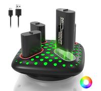 AceGamer 4 confezioni da 1400 mAh (= 4 x 5180 mWh) per Xbox One/Xbox Series X|S Elite Controller, Xbox Series Controller Kit batteria con stazione di ricarica RGB e cavo di tipo C