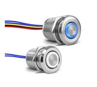 acegoo 12V Kit Interruttore Dimmer a Tre Vie, 3 Vie 12V Dimmer Interruttori a Pulsante 6A Alluminio per luce LED dimmerabile Striscia LED Monocolore, per Camper Barca Camion Van Argento