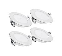 acegoo 4 x Faretti LED da Incasso 12V Lampada Soffitto Downlight Rotondo Plafoniera IP64 285lm 3W con Interruttore dimmer per Camper Barca Roulotte Furgone Cucina Bagno Mobile(Argento Satinato 5000K)