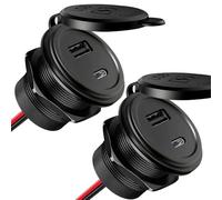 acegoo 48W Presa USB 12V Caricatore USB C da Auto Alluminio, Dual Porte PD3.0 QC3.0 Ricarica Rapida, Impermeabile Sostituzione Accendisigari Per Camper Barca Marina Moto (2 Pcs)