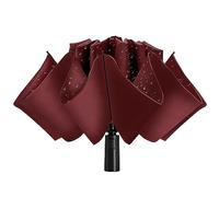 ACEIken Ombrello da viaggio pieghevole antivento con chiusura inversa - compatto e portatile per un facile trasporto con apertura e chiusura automatica - per uomini e donne, Borgogna, 106 cm