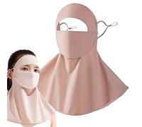 Aceirropy Copertura per il viso anti-UV, per sport, con foro per bere, cinghie regolabili per le orecchie, traspirante, protezione per il collo, per giardinaggio, ciclismo, tennis, agricoltura, rosa