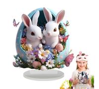 Aceirropy Decorazioni di Coniglietti di Pasqua per la casa, Decorazione acrilica di Coniglietti - Acrilico CINETTO Deil Desktop Deil CINETTO | Desktop Easter Bunny Decorazioni Chiuso Chiuse per