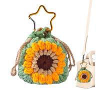 Aceirropy Portachiavi Portamonete | Ornamento Tessuto Girasole Portafoglio,Pouch Protettiva con Cordoncini Portatile e Alla Moda per Donne Uomini Ragazze Adolescenti Scuola Borsa Carte Chiavi