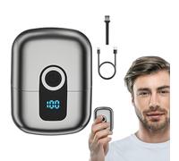 Aceirropy Rasoio Elettrico Uomo | Tagliabarba Compatto | Macchina Da Barba Senza Fili Ricaricabile Impermeabile Con Display LED, Kit Toeletta Portatile Per Pelli Sensibili