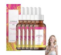 Aceite natural de Cyperus rotundus para depilación y reducción del crecimiento del vello. Fórmula vegetal natural. Para brazos, axilas, cuerpo y línea del bikini. Hidrata y suaviza la piel. (5PCS)