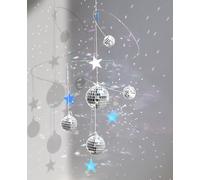 AceList Decorazione da appendere a forma di palla da discoteca, acchiappasole a forma di stella, fatta a mano, riflettente, decorazione per finestra, camera da letto, cielo stellato universo - Accento