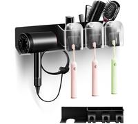 AceList Supporto per asciugacapelli nero 39 x 8 x 9 cm