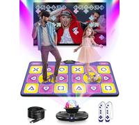 Acelufly Tappetino da Ballo per TV con Controller Wireless, Doppio Utente, Antiscivolo, Fitness per Bambini e Adulti, Regalo per Ragazze e Ragazzi (Viola)