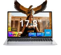 ACEMAGIC 2025 AX17 PC Portatile 17,3 Pollici 16GB Ram DDR4 512GB SSD,Alder Lake N95,Fino a 3,4 GHz,1080 IPS Full HD Laptop,WiFi,HDMI,pertura e chiusura 180°,Telecamere per la privacy,Argento