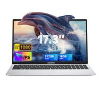 ACEMAGIC Computer portatile 2024, display FHD da 17,3 pollici con Quad Core-12th Alder Lake N97 (fino a 3,6 GHz), 16 GB RAM 512 GB ROM, computer portatile aziendale, batteria 6000 mAh, argento