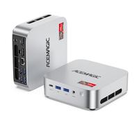 ACEMAGICIAN Mini PC, AMD Ryzen 5 5625U (6C/12T, Fino a 4,3 GHz), Mini computer Windows 11,16GB DDR4 RAM 512GB M.2 2280 NVMe SSD Grafica 7 Core 1800 MHz, Dual Ethernet/Type-C/per Ufficio, Studio