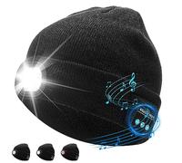 Acemall Cappello Beanie Bluetooth con Luce per Uomo e Donna, Idee Regalo Berretto Bluetooth Musica Berretto, Unisex LED Hat for Running Hiking, Regali tecnologici di Natale per Ragazze, Ragazzo, Uomo