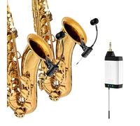 ACEMIC Doppio Microfono Wireless per Sassofono UHF per Strumento con Condensatore UHF, Microfono a Clip con 1 Ricevitore e 2 Trasmettitori, per Sassofono, Corno Francese, Tromba, Trombone, Q2/ST-5