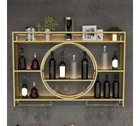 ACEMIC Portabottiglie Da Parete, Porta Bottiglie Di Vino Da Parete Con Ripiano Espositivo,Cadre en Fer de 3 Couches,présentoir à vin pour la décoration de la Maison, Bar, Restaurant