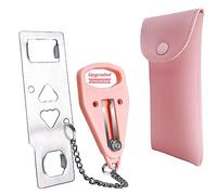 AceMining Serratura portatile per porta di sicurezza domestica, serratura da viaggio per maggiore sicurezza e privacy, perfetta per viaggi, hotel, casa, appartamento, università, rosa (1 confezione)