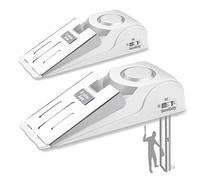 AceMining - Set di 2 allarmi per porta con sirena di sicurezza da 120 dB, allarmi per porte di sicurezza domestica, fermaporta per dispositivi di sicurezza in viaggio, fermaporta a cuneo (bianco)