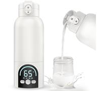 Acemora Scaldabiberon, Riscaldamento Rapido e Lunga Durata della Batteria 12000mAh, Controllo della Temperatura, 500ml Scaldabiberon per Tutto il Giorno per Latte Materno, Formula o Acqua (Bianco)