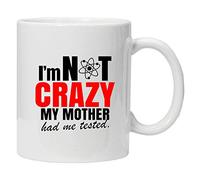 Acen Merchandise Big Bang Theory 'I'm Not Crazy My Mother Had Me Tested' - Divertente Tazza e Confezione Regalo - Perfetto per San Valentino, Pasqua, Estate, Natale, Compleanno