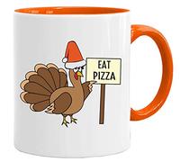 Acen Merchandise Divertente tazza di Natale con scritta Eat Pizza, 311,8 ml, tazza e confezione regalo