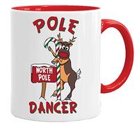 Acen Merchandise Pole Dancer - Tazza natalizia con renna Rudolf, 311,8 g, ottima qualità per il lavoro, umorismo