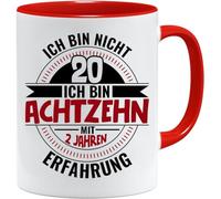 Acen Merchandise Tazza regalo per 20° compleanno con scritta | Ich bin nicht 20 Ich bin 18 con 2 anni di esperienza | Regalo di compleanno | Regali per papà | Tazza del nonno | Idee regalo
