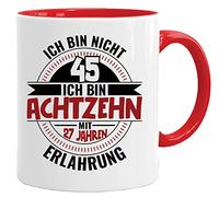 Acen Merchandise Tazza regalo per 45° compleanno con scritta | Ich bin nicht 45 Ich bin 18 mit 27 anni di esperienza | Regalo di compleanno | Regali per papà | Tazza del nonno | Idee regalo