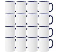 Acen Merchandise Tazze a sublimazione senza stampa di alta qualità, con paletta in ceramica o set | tazze a sublimazione con inchiostro (504 pezzi, interno e manico, blu scuro)