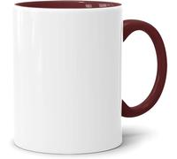 Acen Merchandise Tazze a sublimazione senza stampa di alta qualità, in ceramica con paletta o set | tazze a sublimazione con inchiostro (36 pezzi, interno e manico rosso vinaccia)