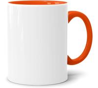 Acen Merchandise Tazze a sublimazione senza stampa di alta qualità, in ceramica o in set, tazze a sublimazione con inchiostro (8 pezzi, interno e manico arancione)
