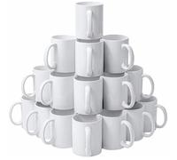 Acen Merchandise Tazze a sublimazione senza stampa di alta qualità, in ceramica o in set, tazze a sublimazione con inchiostro (72 pezzi, bianco)