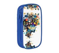 ACEPrints Astuccio portatile con stampa 3D del cervello e intelligenza artificiale per ufficio, con doppia cerniera e chiusura a zip, leggero.