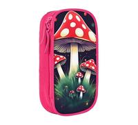 ACEPrints Astuccio portatile con stampa di funghi magici per ufficio, portapenne a doppio strato con cerniera, leggero.