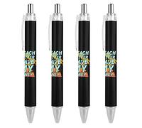 ACEPrints Beach Better Have My Money - Penna a sfera retrattile con stampa blu, per lavoro e ufficio, 0,55 mm, inchiostro nero, 4 pezzi