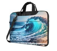 ACEPrints Borsa porta computer portatile da 13, 14 e 15,6 pollici con stampa a onde marine e maniglia, adatta a uomini e donne.