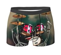 ACEPrints Boxer da Uomo Ultra Traspiranti con Stampa di Batteria Jazz, Morbidi e Comodi.