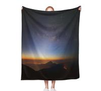 ACEPrints Coperte leggere e calde, morbide e accoglienti, motivo galassia Via Lattea con città prima dell'alba, coperte da letto accoglienti, copriletti per l'arredamento del soggiorno, 30x40 pollici