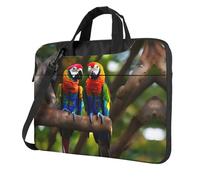 ACEPrints Custodia per laptop da 13, 14 e 15,6 pollici con maniglia e stampa di pappagalli colorati su un albero, borsa porta computer per uomo e donna.