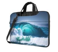 ACEPrints Custodia per laptop da 13, 14 e 15,6 pollici con stampa a onde oceaniche, borsa con maniglia, valigetta per computer per uomo e donna