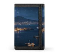 ACEPrints Portafoglio Napoli per uomo e donna, elegante portafoglio a tre ante, sottile, tasca frontale, per sport all'aria aperta, porta carte.