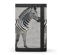 ACEPrints Portafoglio Zebra on the Wall per uomo e donna, elegante portafoglio a tre ante, sottile, tasca frontale, per sport all'aria aperta, porta carte.