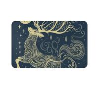 ACEPrints Tappetino antiscivolo classico vintage in flanella con cervo mistico illuminato dalla luna, 20x31,5 pollici