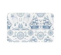 ACEPrints Tappetino antiscivolo in flanella vintage classico con barca a vela e bussola 20x31,5 pollici