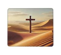 ACEPrints Tappetino per mouse con croce del deserto, antiscivolo, per scrivania, con stampa, rettangolare, 21 x 26 cm (8,3 x 10,3 pollici).