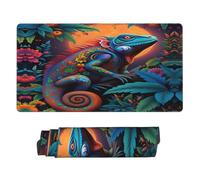 ACEPrints Tappetino per mouse grande con motivo floreale e iguana, dimensioni 40 x 75 cm (15,8 x 29,5 pollici).