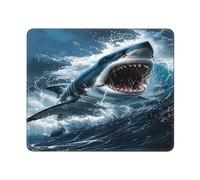 ACEPrints Tappetino per mouse rettangolare antiscivolo Shark Attack Ocean per scrivania 9,8 x 11,8 pollici