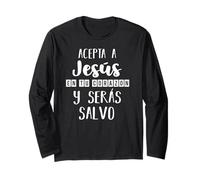 Acepta a Jesús en tu Corazon Mensaje Cristianos Dios Spagnolo Maglia a Manica